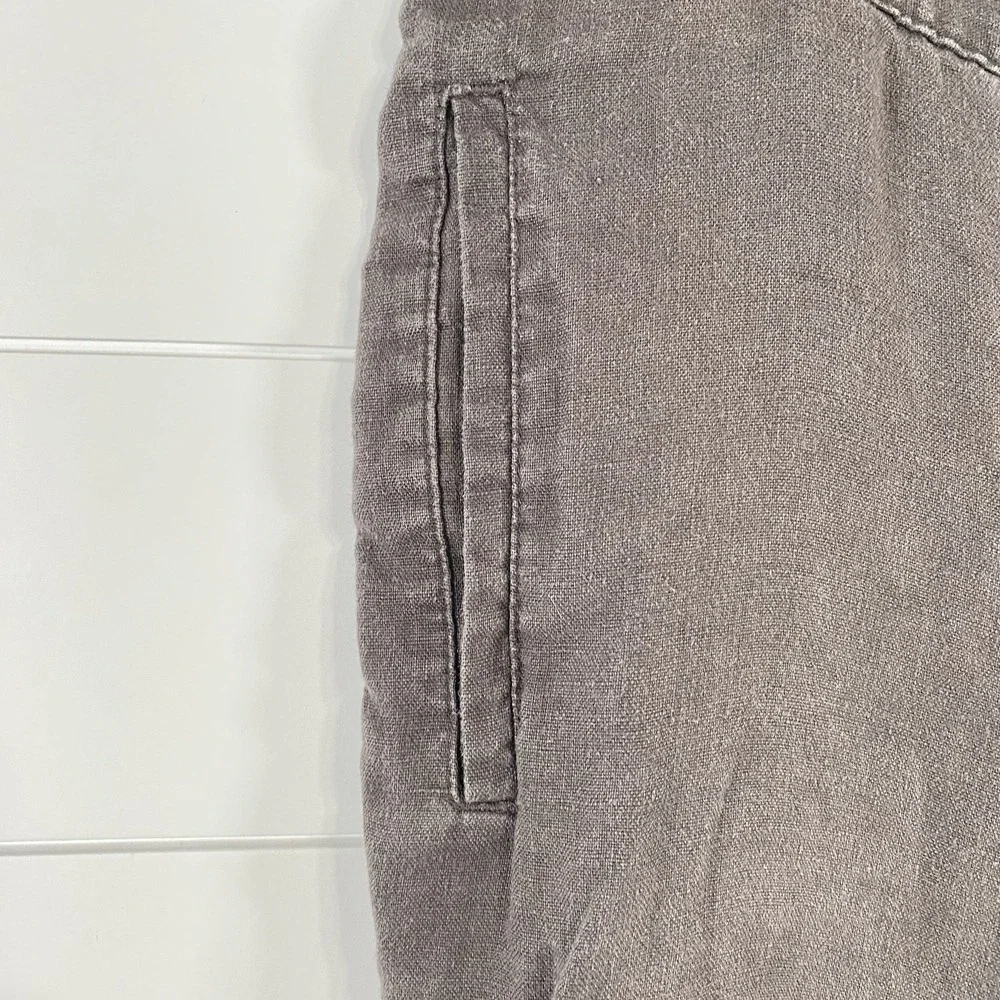 Onia Womens 100% Linen Drawstring Pants XL Brown Beach Vacation Travel Elastic - Picture 5 of 14